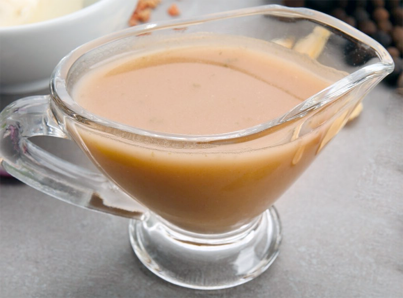 Francatelli's Sauce Robert in a glass gravy boat