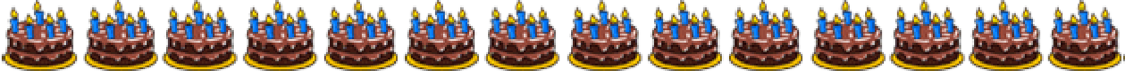 bar separator of birthday cakes