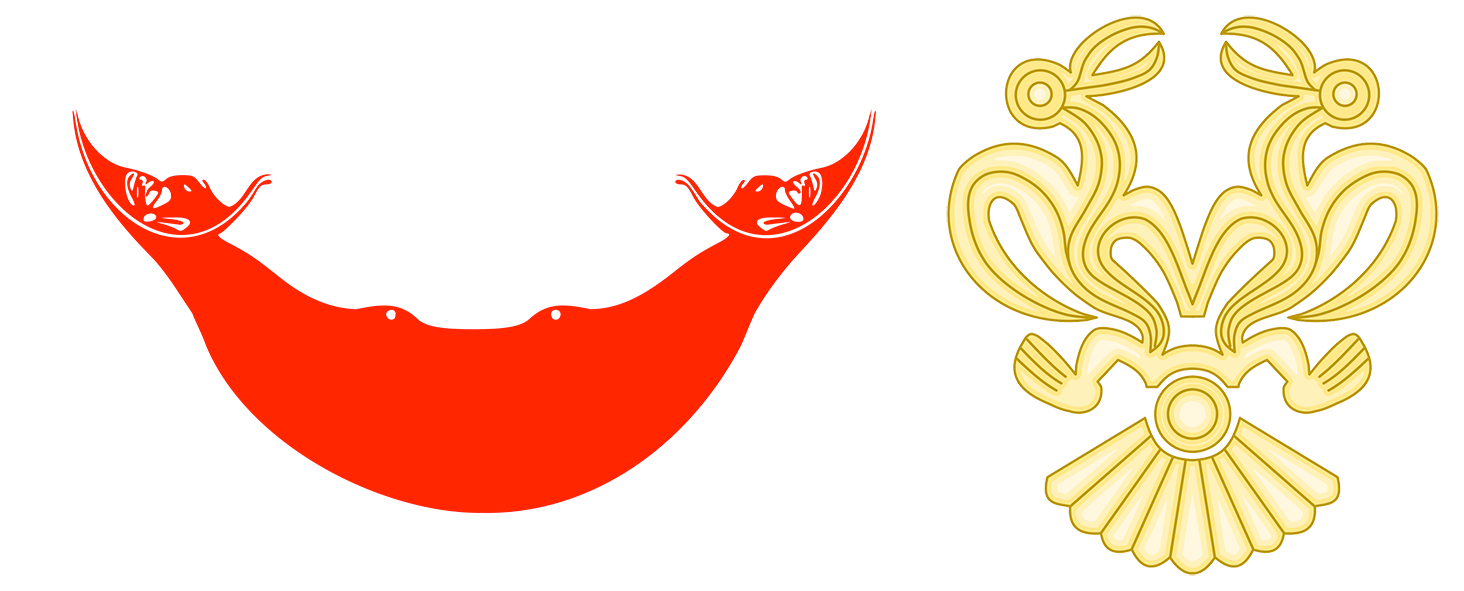 The flag and emblem of Easter Island.