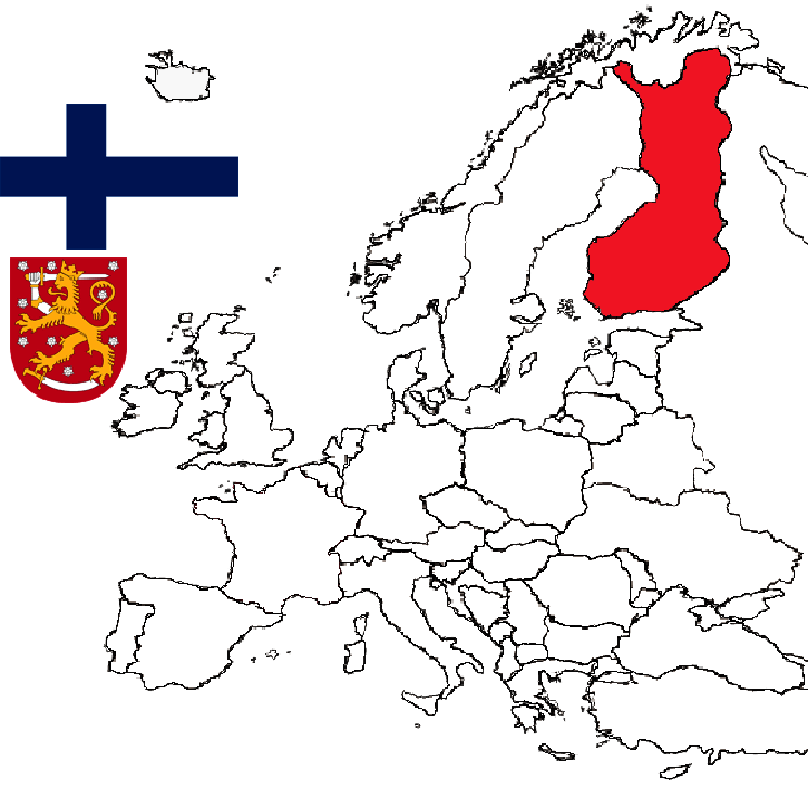 Location of Finland in Europe.