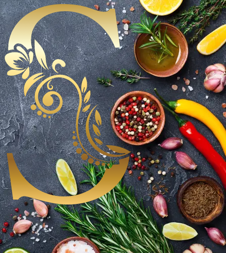 Decorative capital S on background.