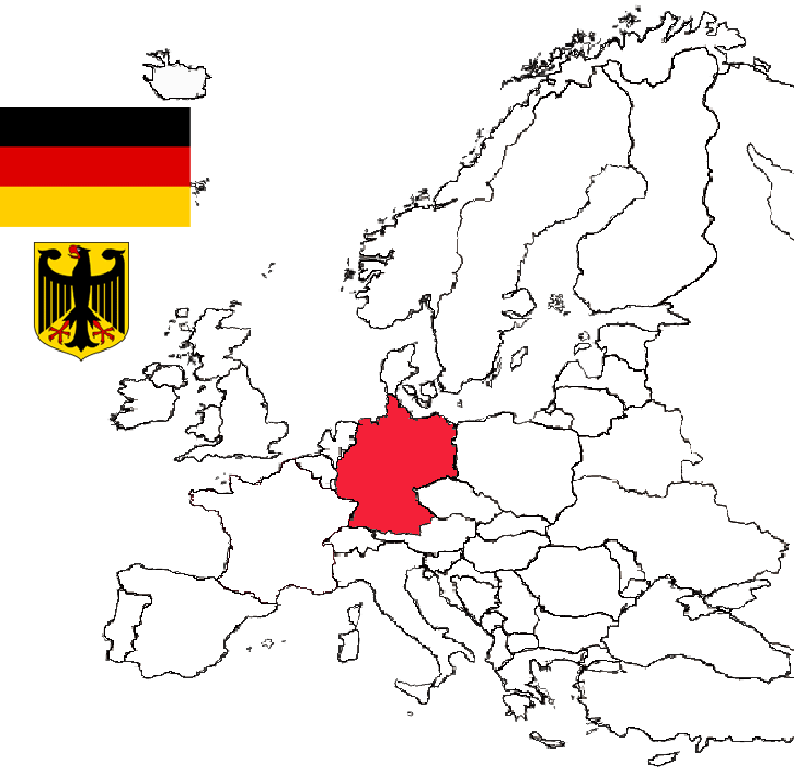 Location of Germany in Europe.