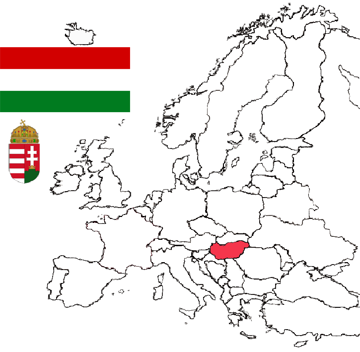 image of Hungary, in relation to Eastern Europe with with Hungary picked out in red