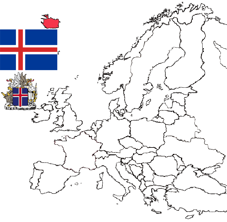 Location of Iceland in Europe.