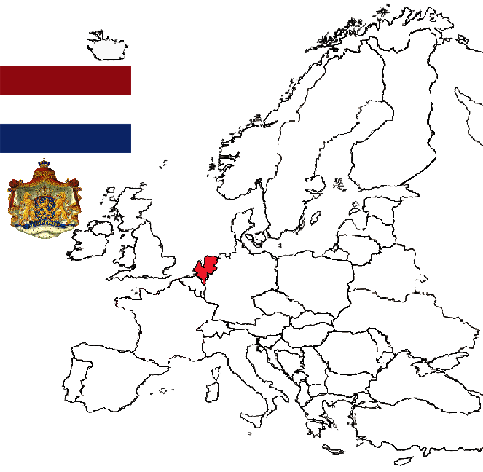 Location of the Netherlands in Europe.