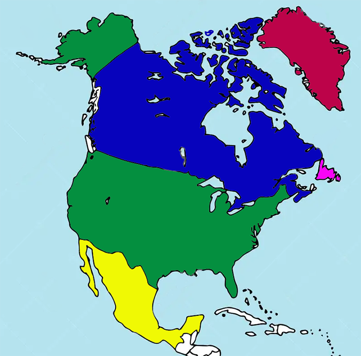 Map of North America.