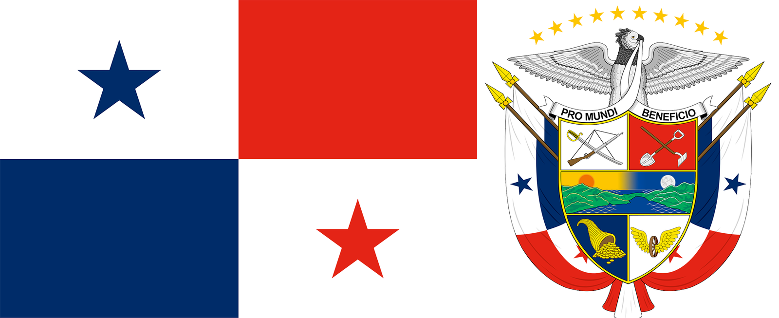 The flag and coat of arms of Anguilla.