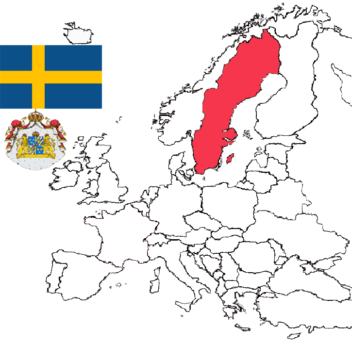 Location of Sweden in Europe.