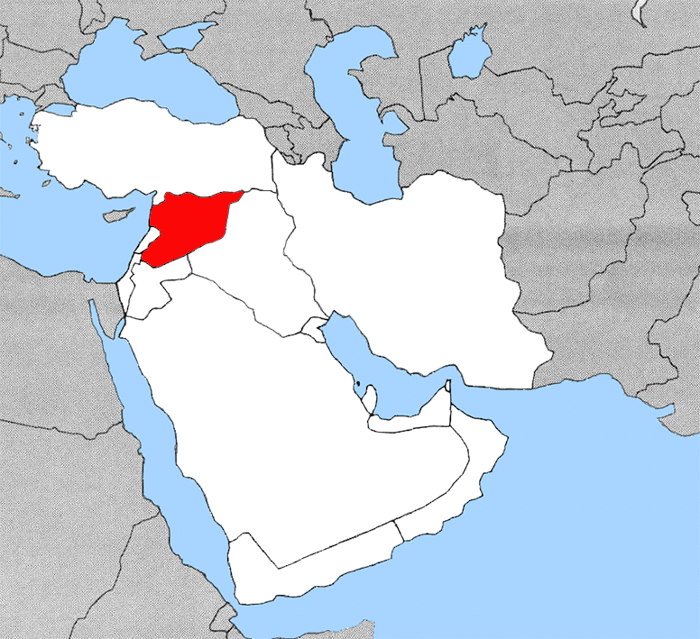 Location of Syria in West Asia.
