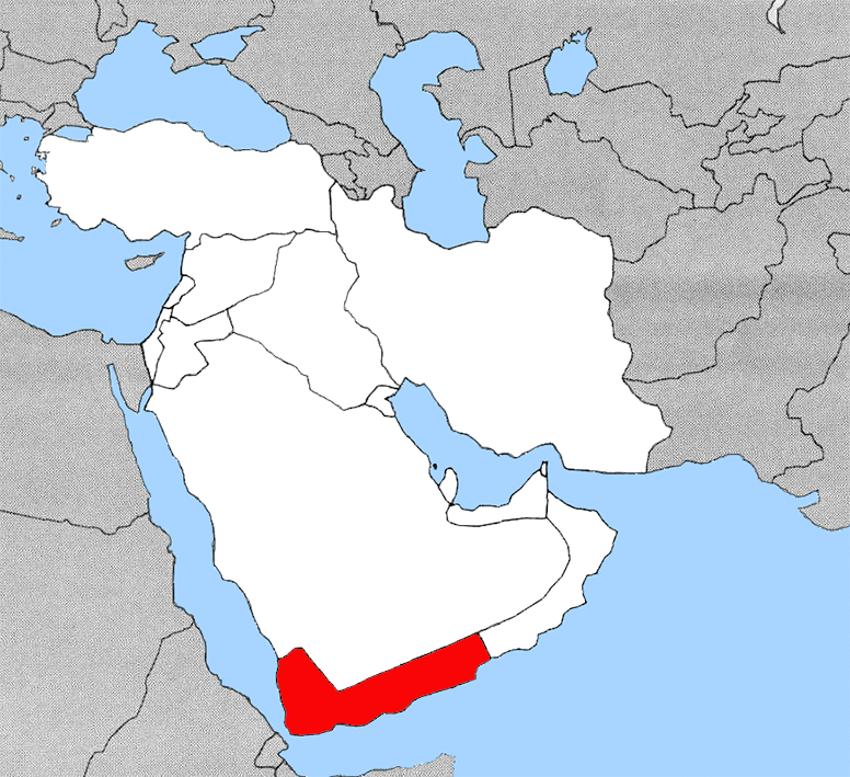 Location of Yemeen in the West Asia.