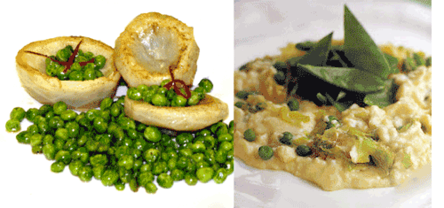 Artichokes Clamart and Scrambled eggs a la Clamart