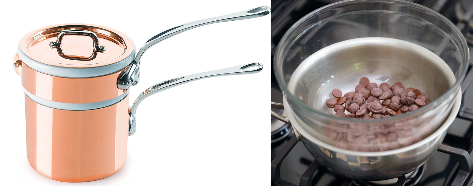 Copper bain-marie and home-made version