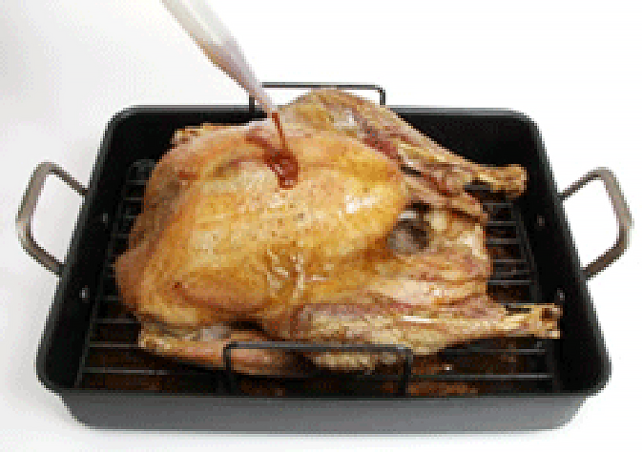 Turkey basted with a turkey baster