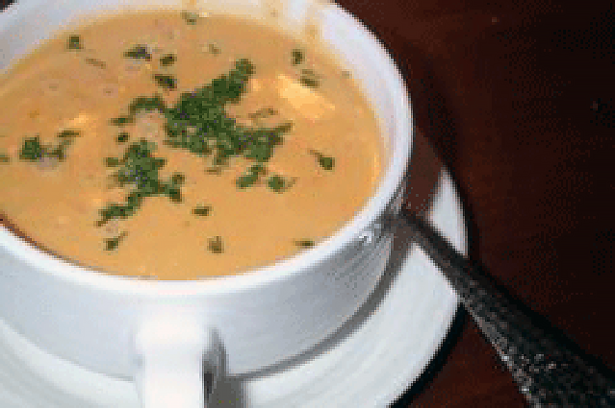 Lobster bisque in a bowl