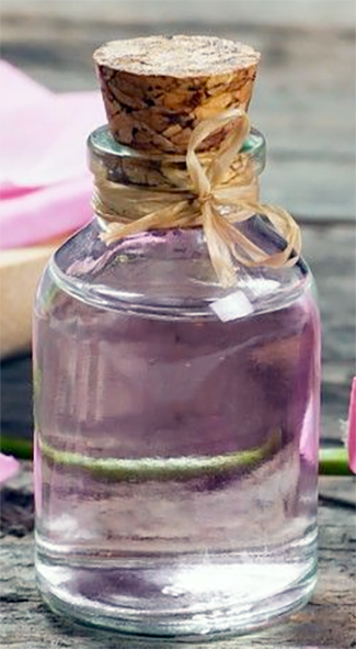Bottled home-made rosewater