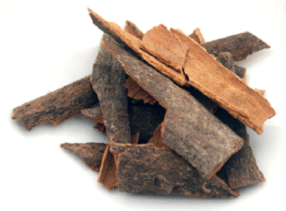 Pile of cassia bark fragments