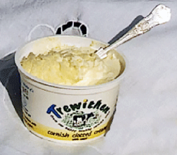 Commercial tub of clotted cream
