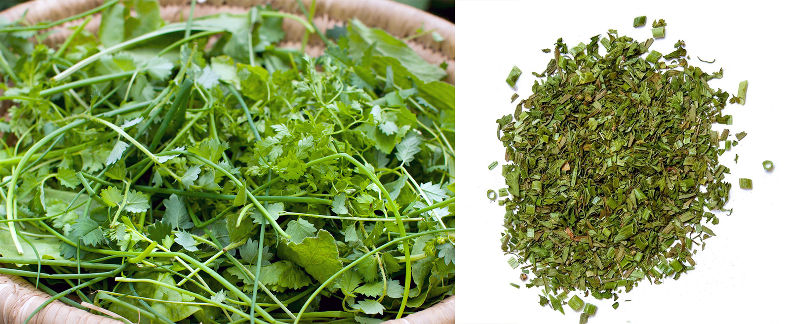 Fresh and dried fines herbes blends