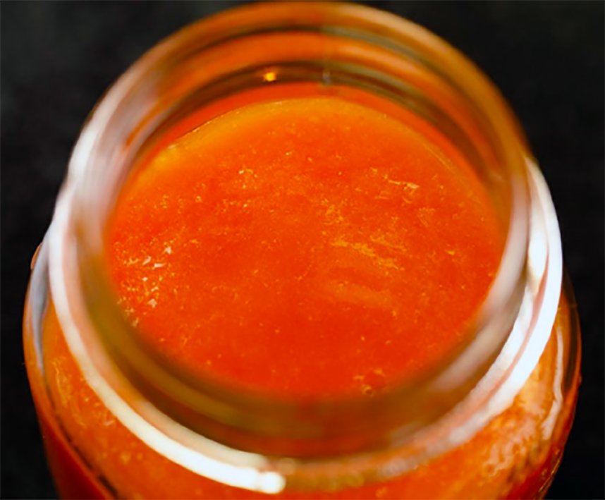 Home made tomato purée (paste) in a jar