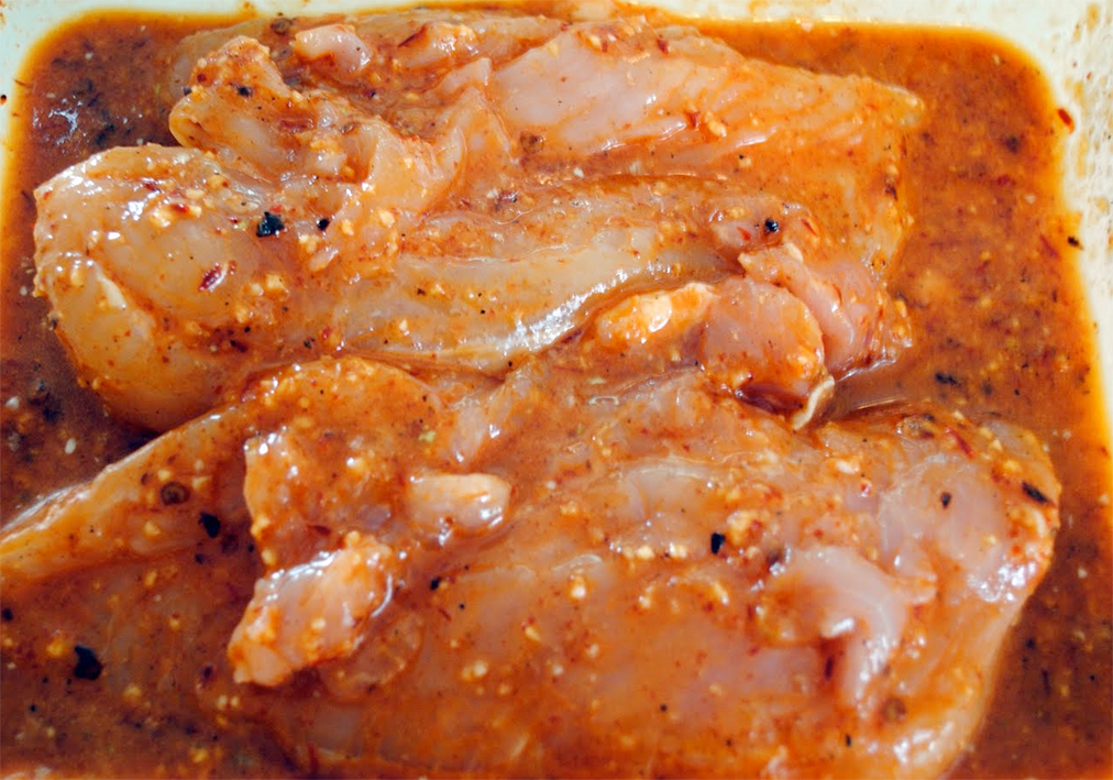 Chicken breasts in marinade