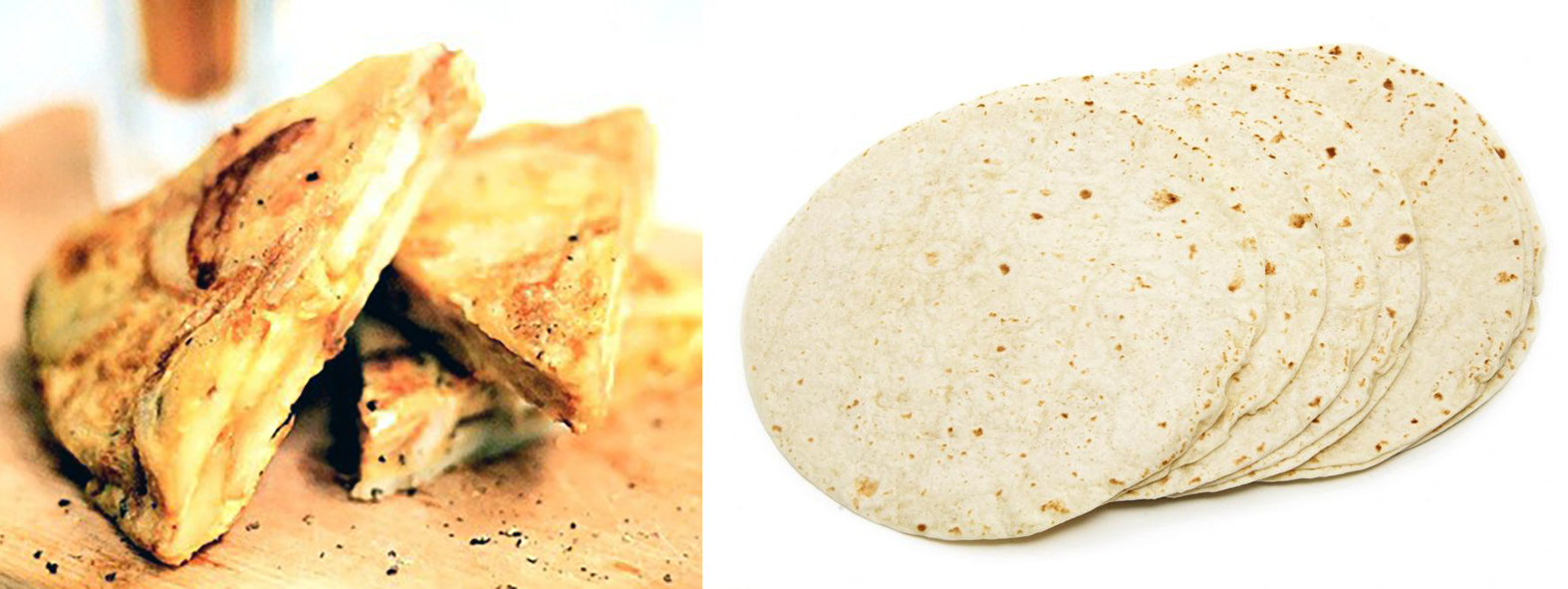 Spanish tortillas and Mexican tortillas