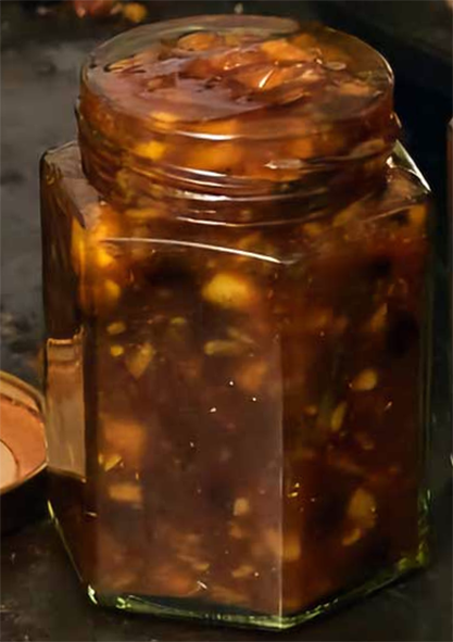 Eliza Acton's mincemeat in a glass jar