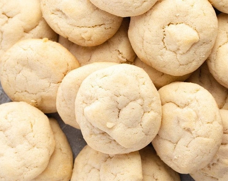 Amish drop cookies mounded in a pile