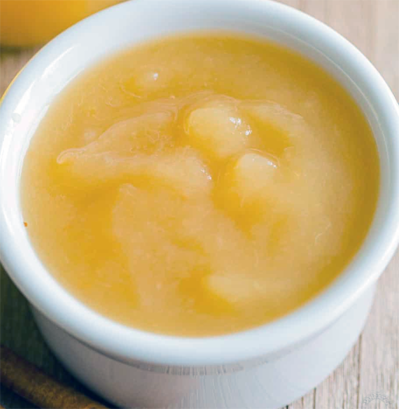 apple sauce in a ramekin
