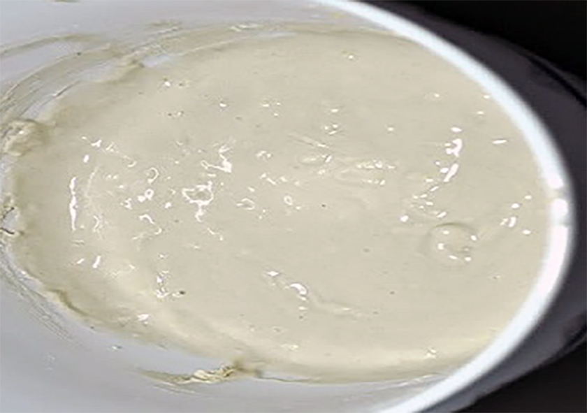 bechamel maigre in a white bowl