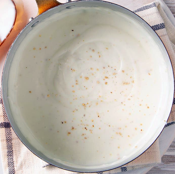 bechamel sauce in a saucepan