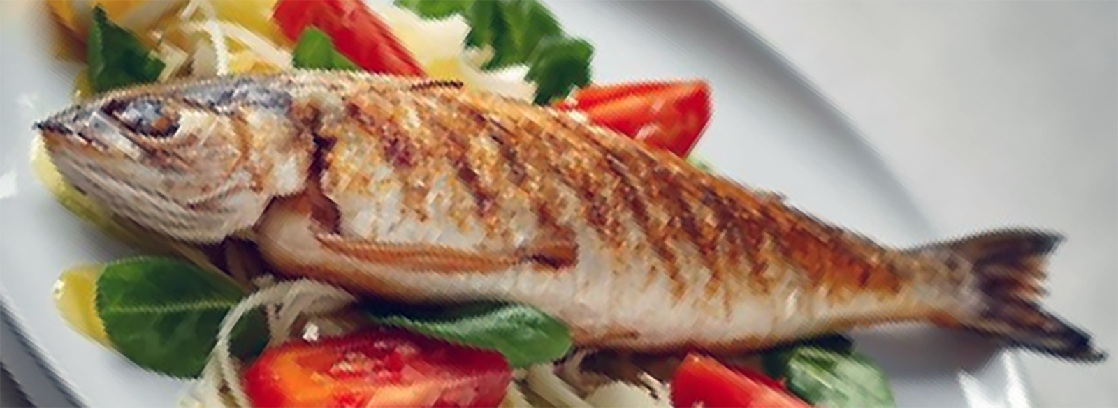 grilled mackerel on a bed of salad