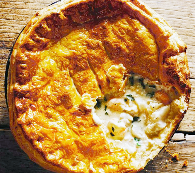 puff pastry topped fish pie