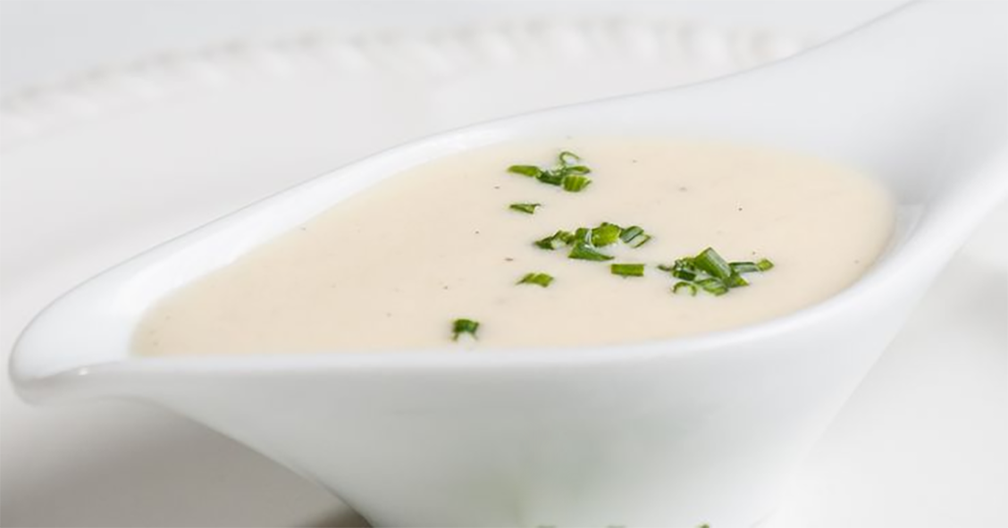 sauce blanche in a sauce boat