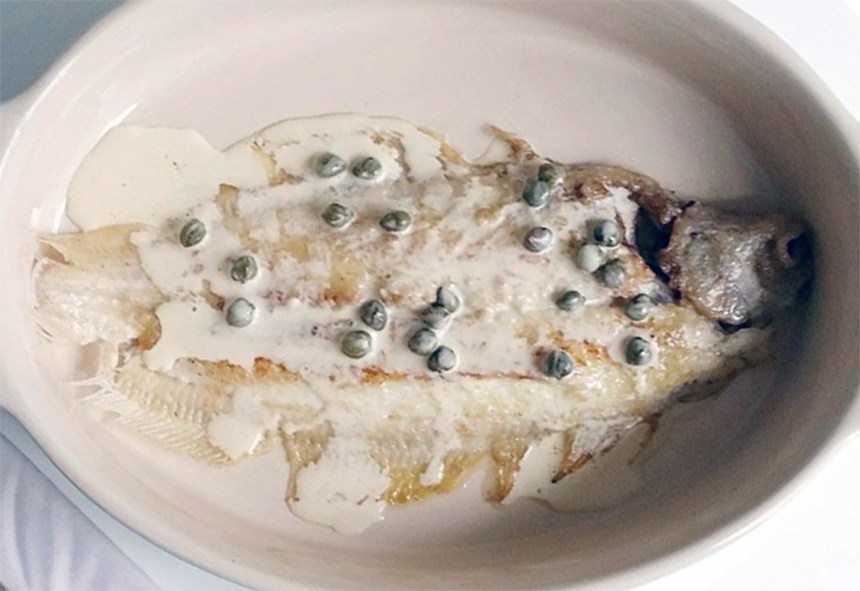 boiled sole in lemon cream sauce
