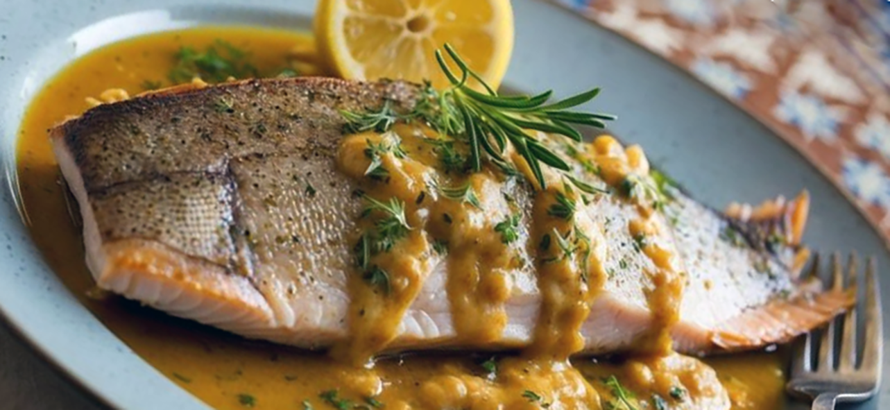 stewed trout served on a plate