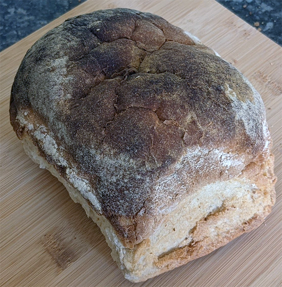 belfast bap on a wooden chopping board