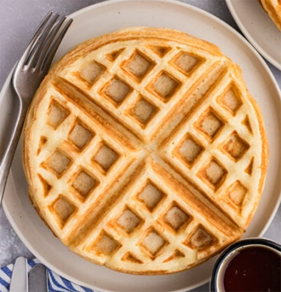 bisquick waffles on a plate with syrup