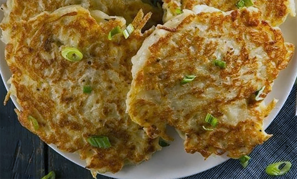 boxty pancakes piled on a plate