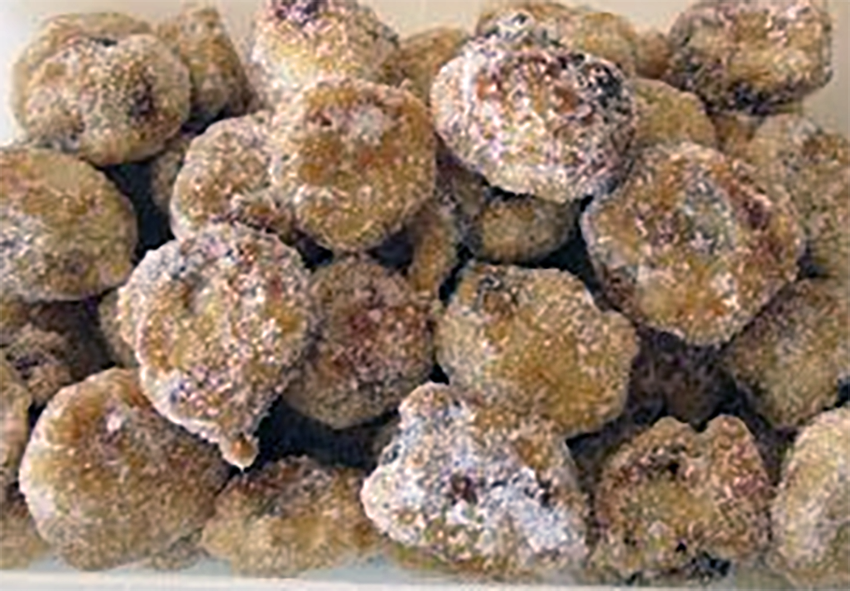 fig fritters piled on a dish