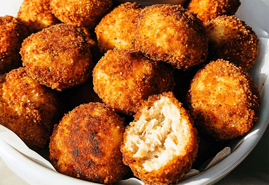 chicken croquettes on a bowl