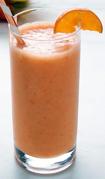 citrus tea smoothie with earl grey in a glass