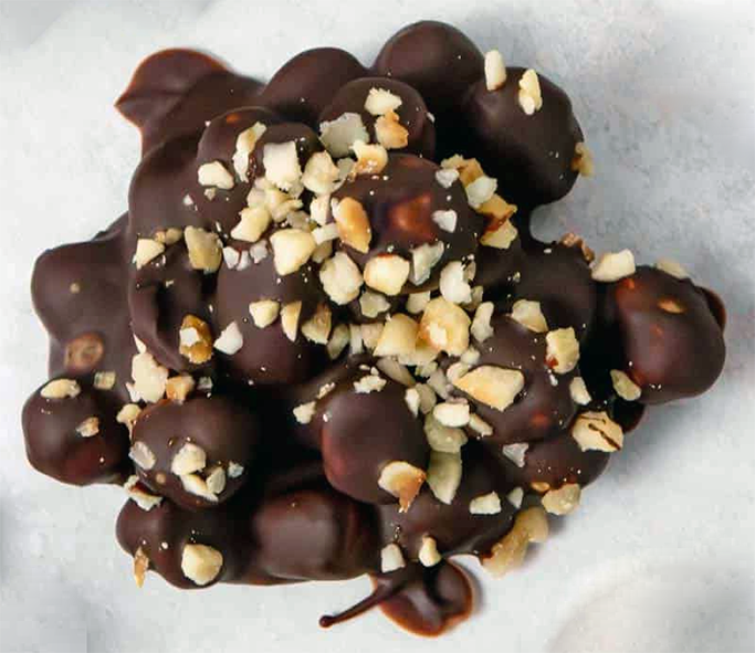 Dark chocolate hazelnut cluster