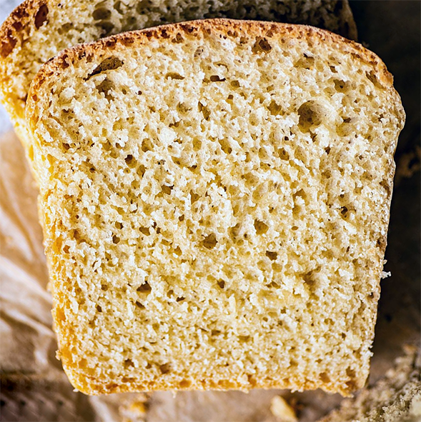 slice of honeyed spelt bread