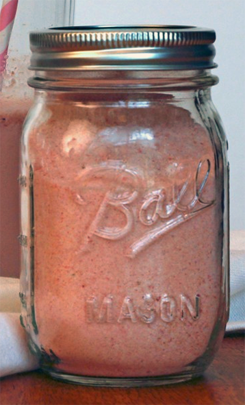 home-made instant breakfast powder mix in a jar