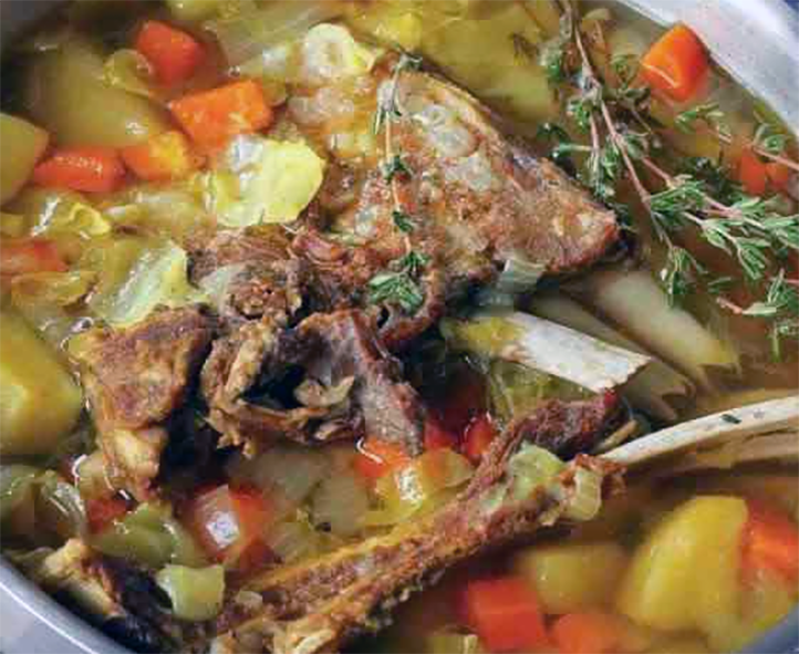 Icelandic lamb soup is a stock pot