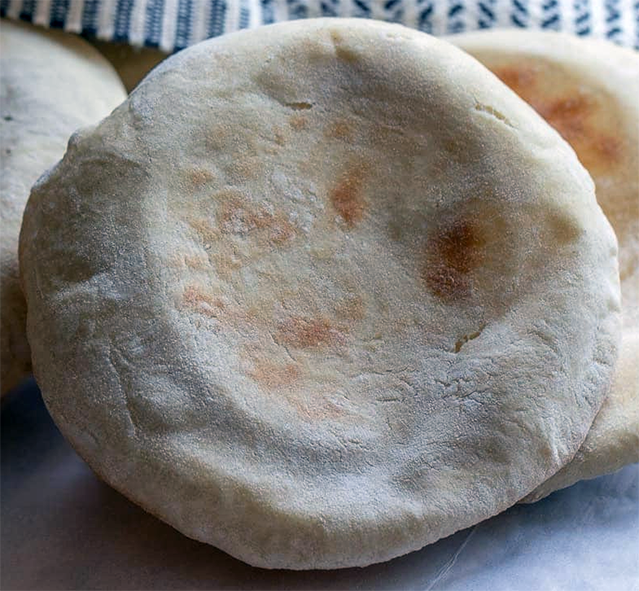 round of soft laffa bread