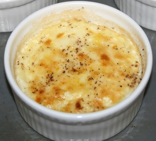 rice cream served in a ramekin
