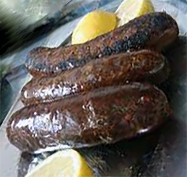three Cypriot pastourmas sausages served with lemon wedges