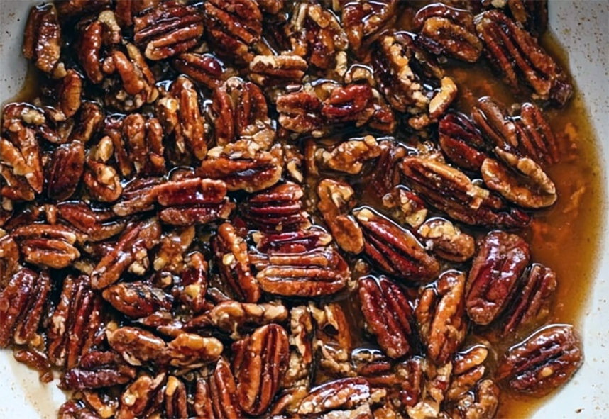 pecan nuts in sugar syrup