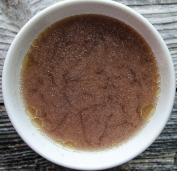 beef tea in a cup viewed from above